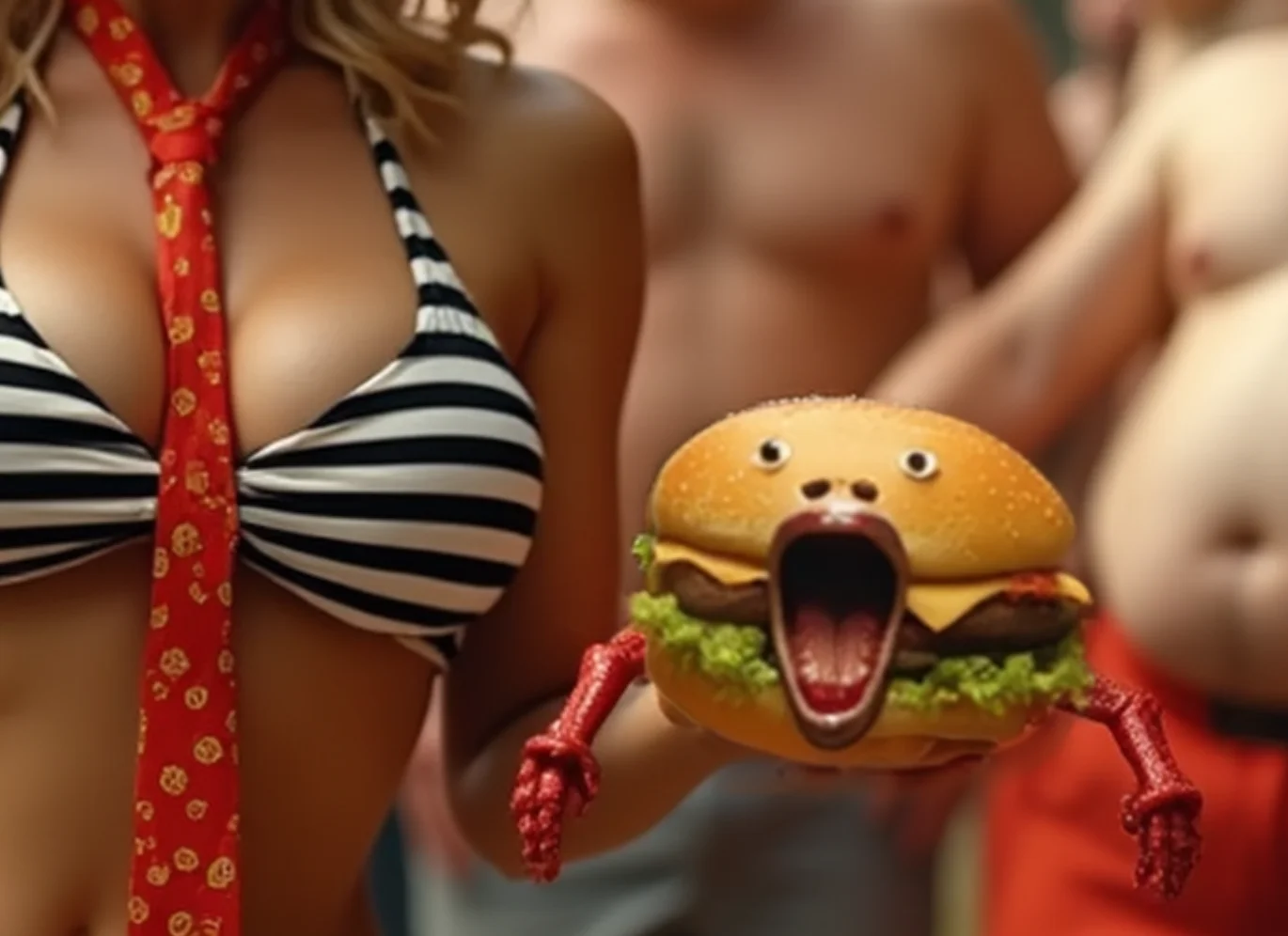 A screaming cheeseburger